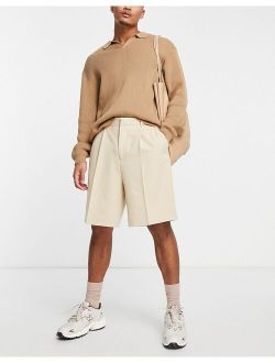 wide shorts in stone