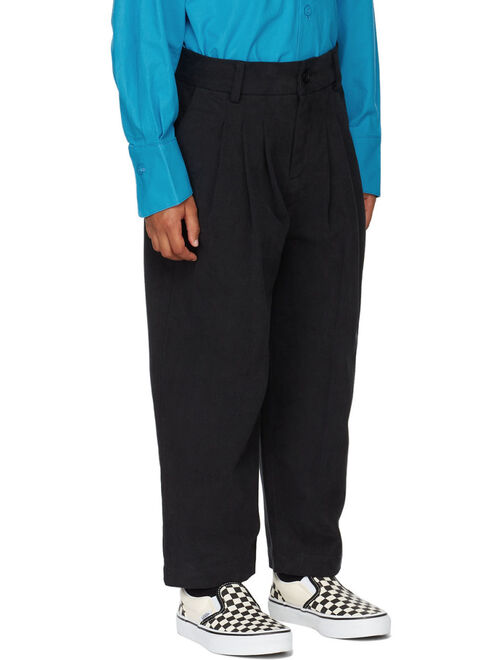 STRATEAS CARLUCCI KIDS SSENSE Exclusive Kids Black Mini Pleat Trousers