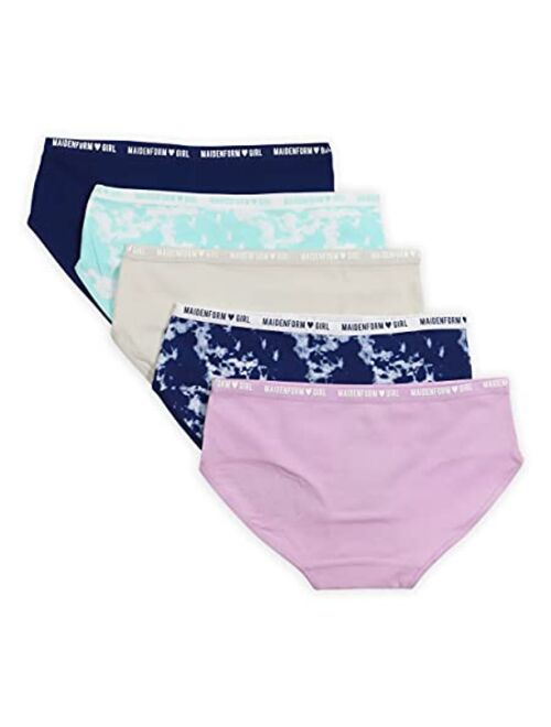 Maidenform Girls' Hipster Cotton Panties, 5 Pack