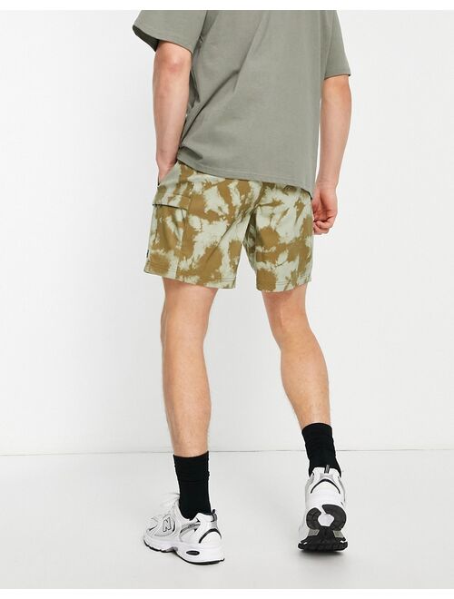 The North Face Class V belted shorts in green tie dye