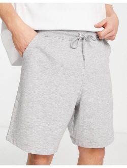 oversized jersey shorts in gray