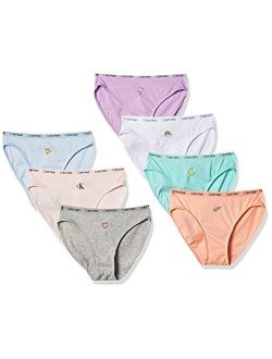 Girls' Cotton Underwear Bikini Panties, 7 Pack