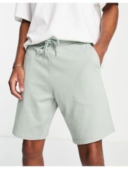 oversized jersey shorts in green