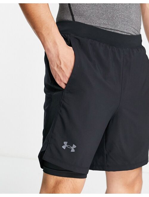 Under Armour Run Launch 7'' 2 in 1shorts in black