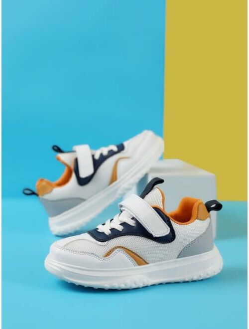 Shein Boys Color Block Hook-and-loop Fastener Skate Shoes