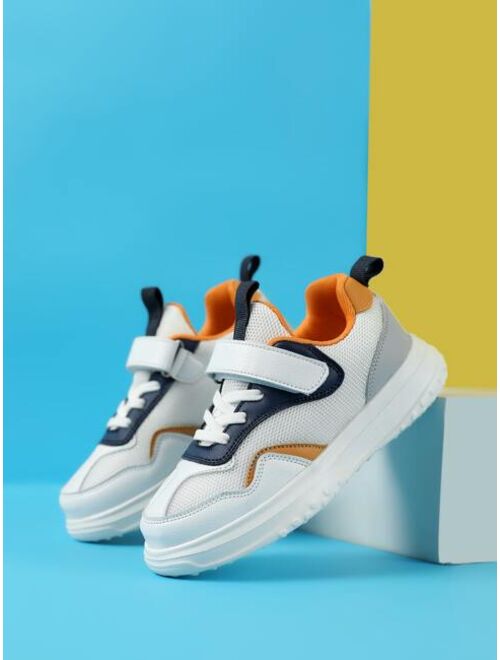 Shein Boys Color Block Hook-and-loop Fastener Skate Shoes