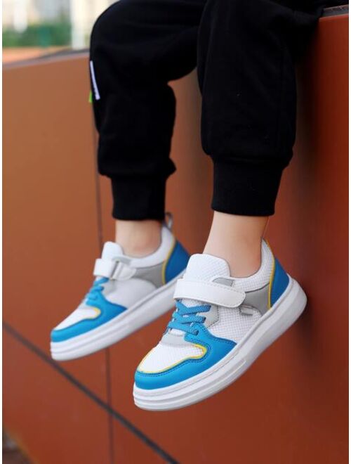 Shein Boys Color Block Hook-and-loop Fastener Skate Shoes