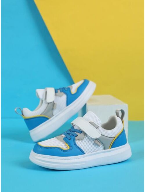 Shein Boys Color Block Hook-and-loop Fastener Skate Shoes