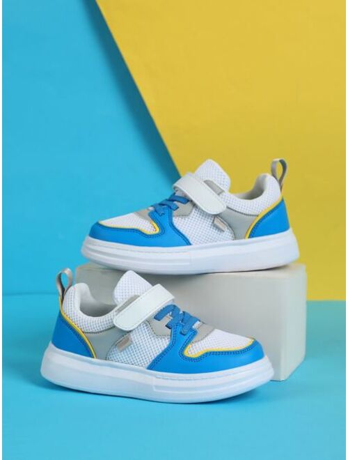 Shein Boys Color Block Hook-and-loop Fastener Skate Shoes