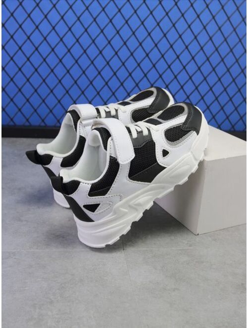 Shein Boys Two Tone Hook-and-loop Fastener Running Shoes
