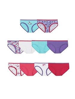 Girls' Hipster Underwear Pack, Cotton Hipster Panties, Cotton Panties, 10-Pack (Colors/Patterns May Vary)