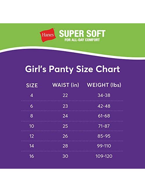 Hanes Girls' Underwear Pack, 100% Cotton Bikini Panties for Girls, Multipack (Colors/Patterns May Vary)