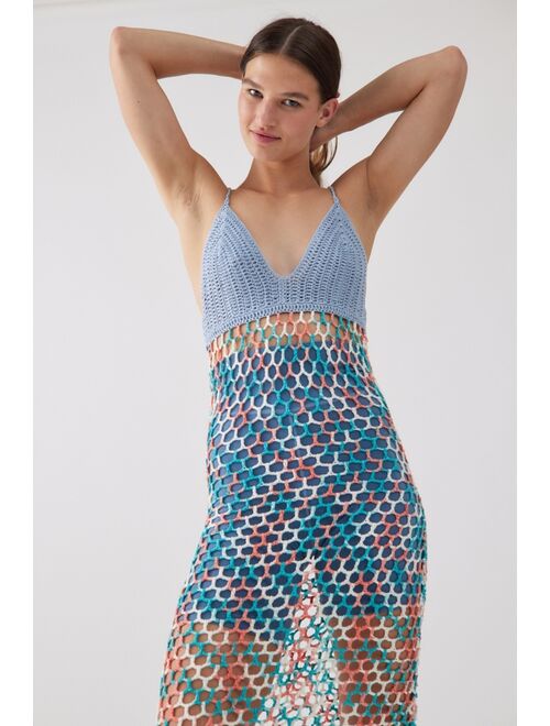 Urban Outfitters UO Opal Crochet Sheer Midi Dress