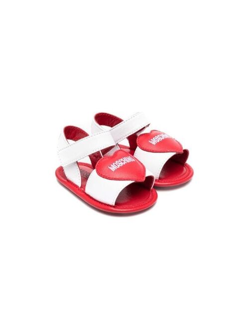 Moschino Kids heart-patch detail sandals