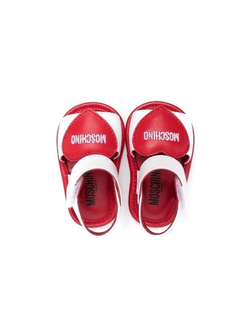 Moschino Kids heart-patch detail sandals