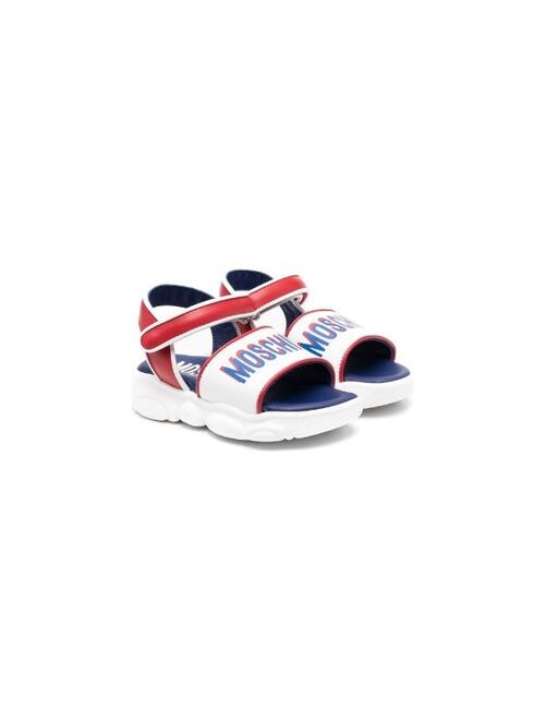 Moschino Kids logo-print touch-strap sandals