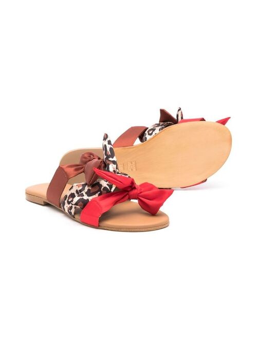 Florens leopard-print bow sandals