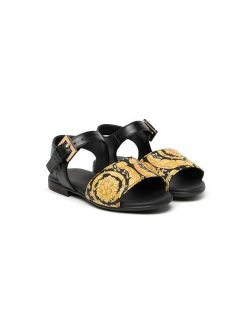 Kids Baroque-print open toe sandals