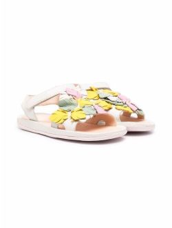 Kids Twins floral open toe sandals