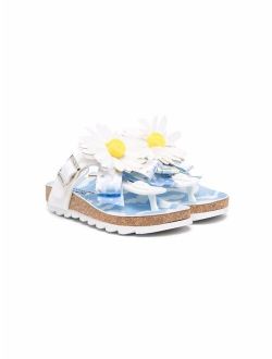 floral embellished sandals