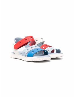 Kids Twins colour-block touch-strap sandals