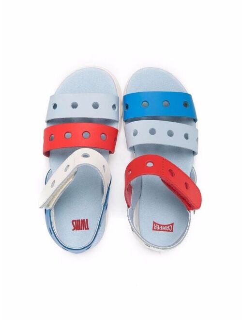 Camper Kids Twins colour-block touch-strap sandals