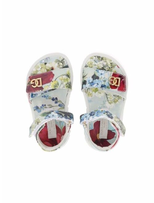 Dolce & Gabbana Kids floral print touch-strap sandals