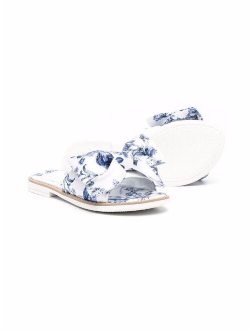 Monnalisa floral bow-embellished sandals