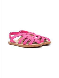 Kids Miko touch-strap cage sandals