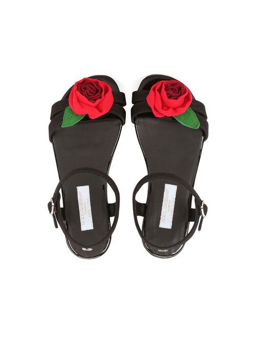 Dolce & Gabbana Kids rose-detail buckled sandals