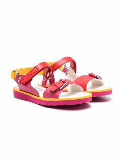 Kids two-tone buckle sandals