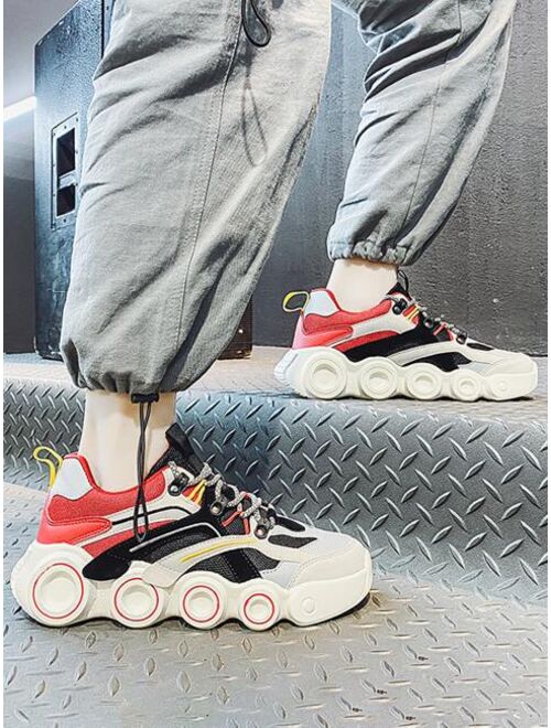 Shein Men Color Block Lace-up Front Chunky Sneakers