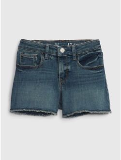 Kids Mid Rise Denim Shortie Shorts with Washwell