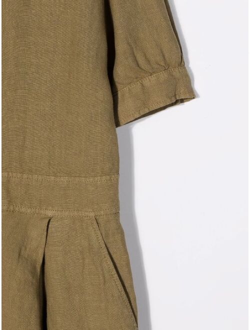 Il Gufo point-collar linen jumpsuit