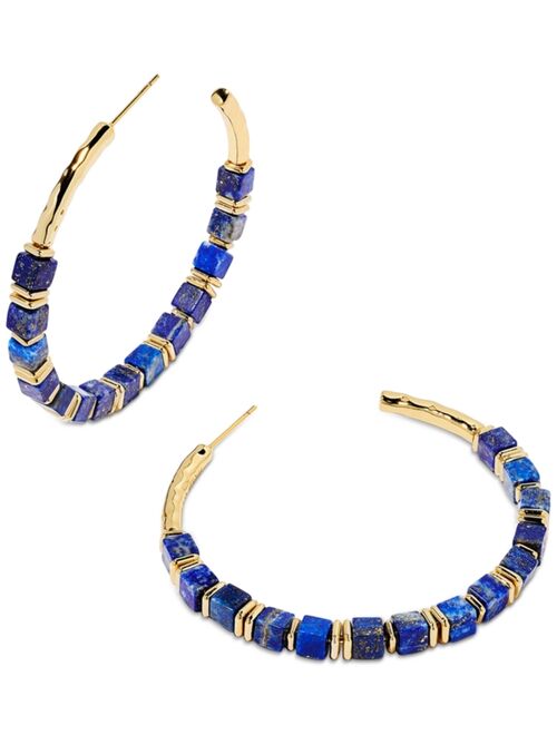 Kendra Scott 14k Gold-Plated Medium Gemstone Beaded C-Hoop Earrings, 1.8"