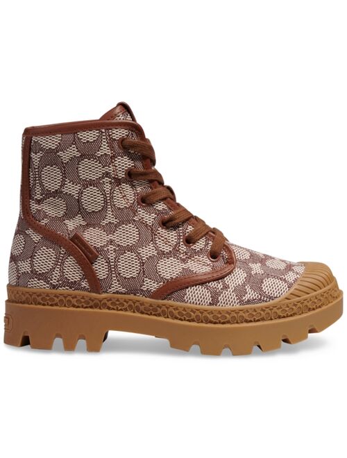 COACH Women's Trooper Lace-up Runway Booties