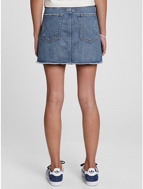 Gap Teen Low Rise Denim Mini Skirt with Washwell