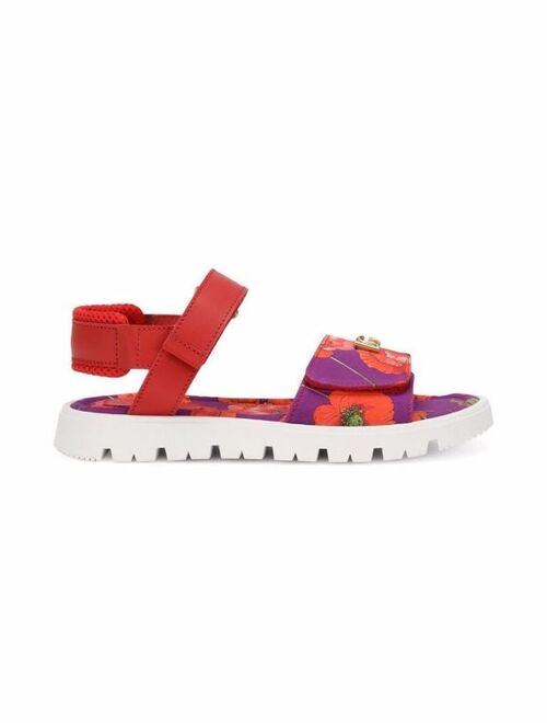 Dolce & Gabbana Kids floral-print touch-strap sandals
