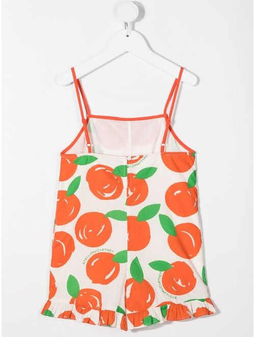 Stella McCartney Kids orange-print romper