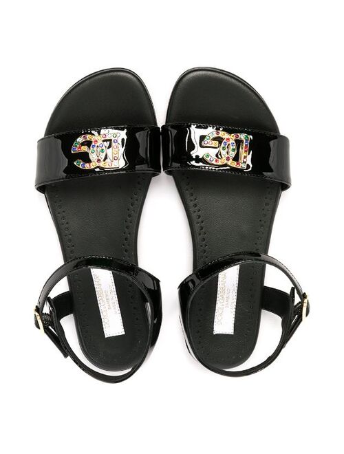 Dolce & Gabbana Kids logo-plaque sandals