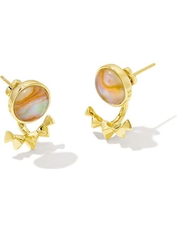 Rhodium-Plated & Shell Sun Jacket Earrings