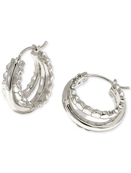 Kendra Scott Rhodium-Plated Small Triple-Row Hoop Earrings, 0.78"