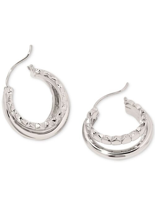 Kendra Scott Rhodium-Plated Small Triple-Row Hoop Earrings, 0.78"