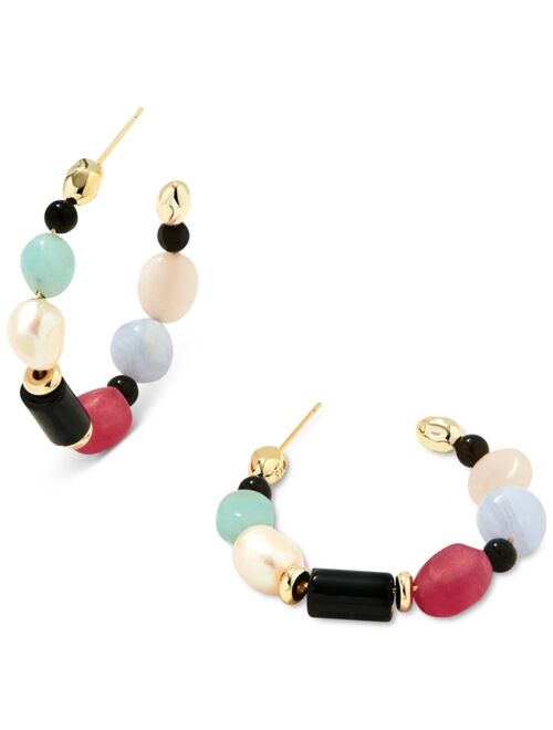 Kendra Scott 14k Gold-Plated Medium Mixed Gemstone Beaded C-Hoop Earrings, 1.54"