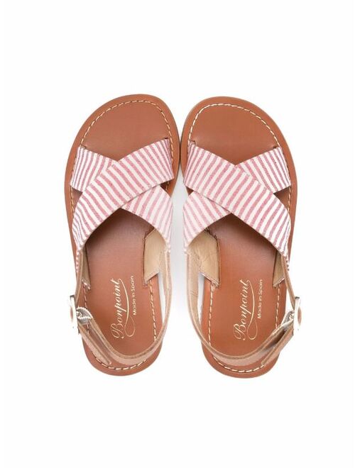 Bonpoint striped leather sandals
