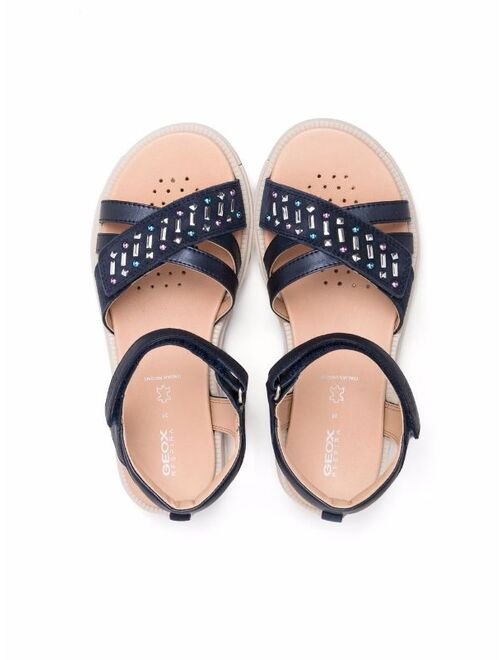 Geox Kids crystal-embellished open toe sandals