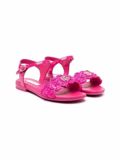 Dolce & Gabbana Kids logo-plaque sandals