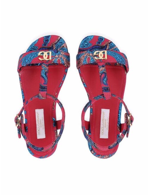 Dolce & Gabbana Kids jacquard buckle sandals