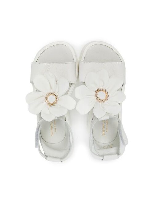 BabyWalker floral-applique leather sandals