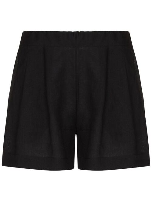 Asceno organic linen elasticated shorts